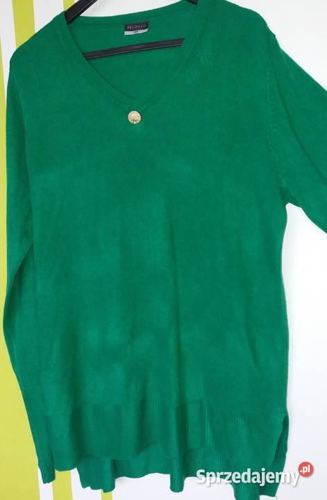 XXL Lekki zielony tunikosweter z nieco dłuższym zielony Gliwice