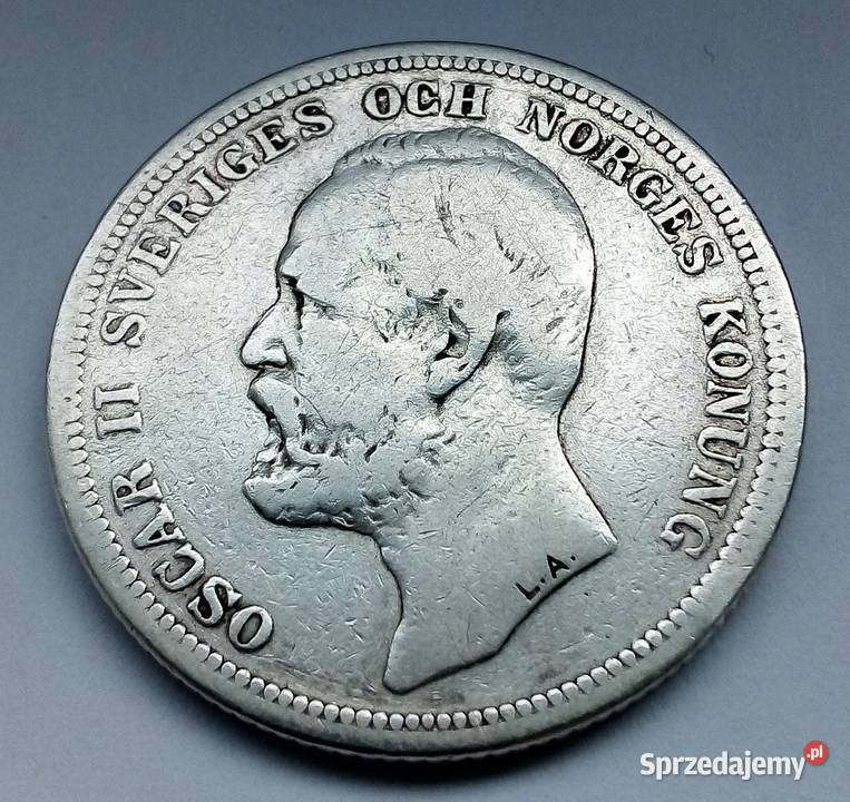 SZWECJA2 KORONY1900 r SREBRO 0800 OSCCAR ŁADNA sprzedam