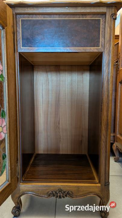 Piękna dębowa witryna udwikowska z witrażemsklep śląskie Dąbrowa Górnicza