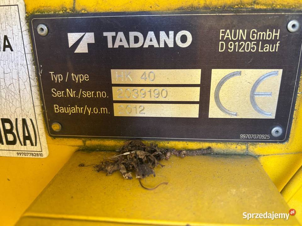 Dzwig samochodowy Tandano HK 40 osie 8x4 LieTEZ Warszawa sprzedam