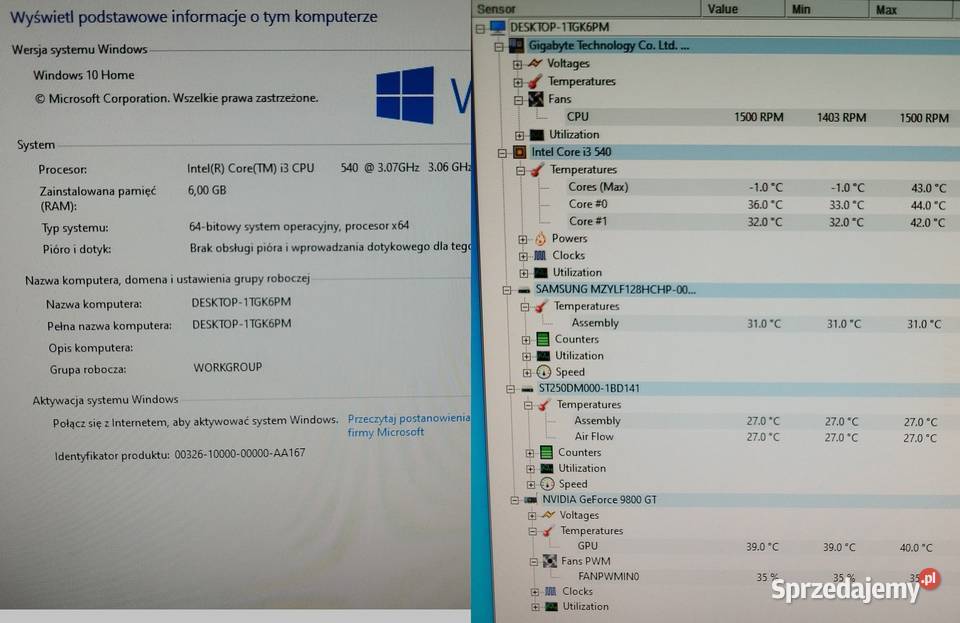 komputer PC intel core i3 Mstów