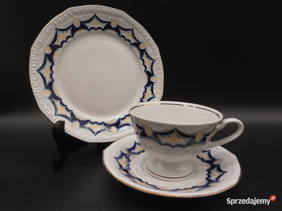 Zestaw śniadaniowy trio z porcelany Lettin Echt Raszków