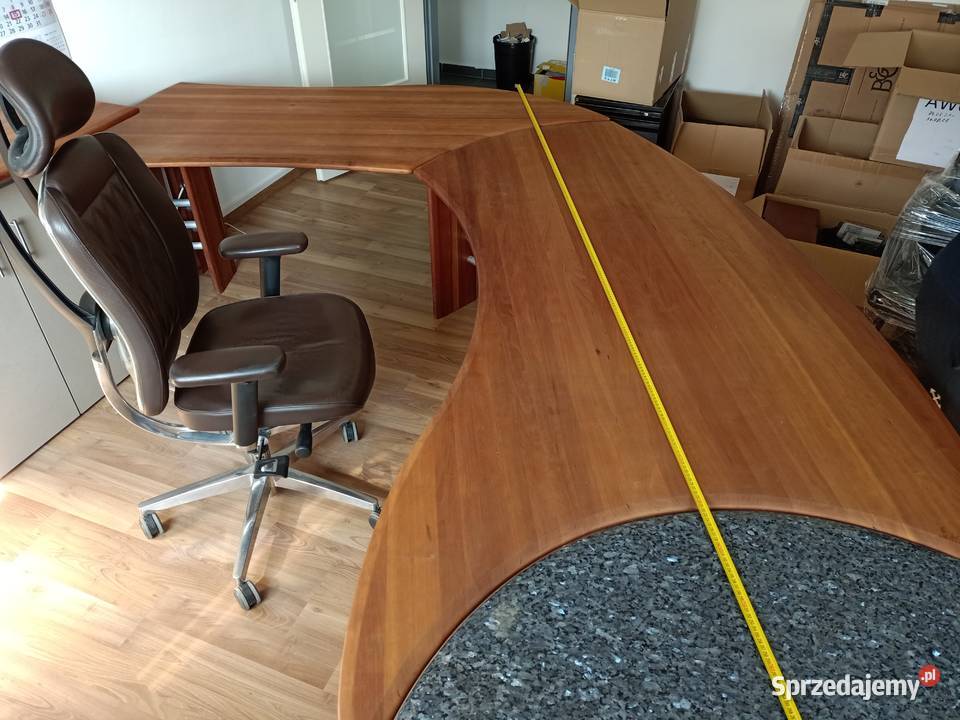 duże biurko biuro zestaw drewno granit 35 m 25m Meble Gubin sprzedam