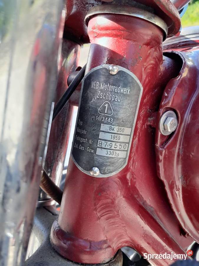 IfaMz Bk 350 1958 z wózkiem bocznym Wunsche Jelenia Góra