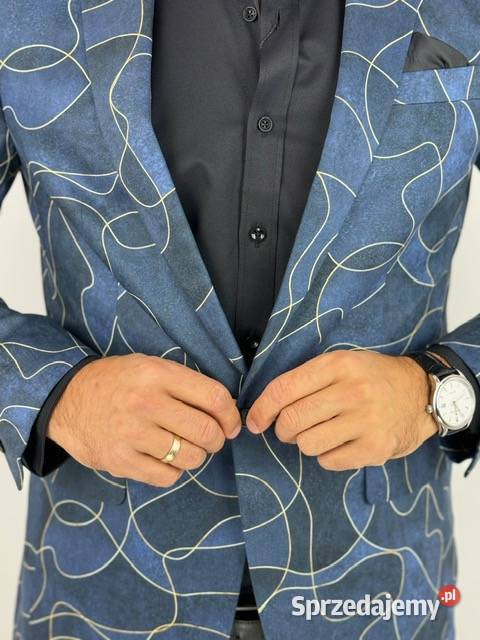 GIOVANNI PERA Marynarka męska D632 granatowa Ostrów Wielkopolski