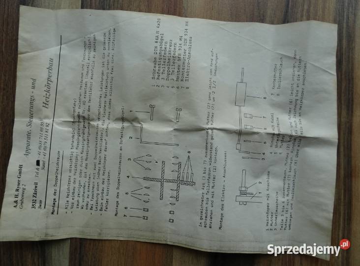 Grzałka 2000 W Firma AH Ryser GmbH NOWA Nowosiedlice