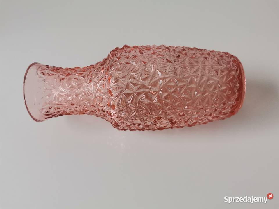 Stary różowy wazon Grys Lodowy huta Prądniczanka Katowice