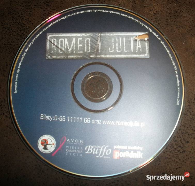 Płyta CD Romeo i Julia gratisik filmowa Kraków