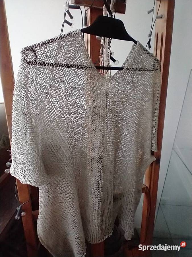 Narzutka na tunikę len rękodzieło Łódź sprzedam