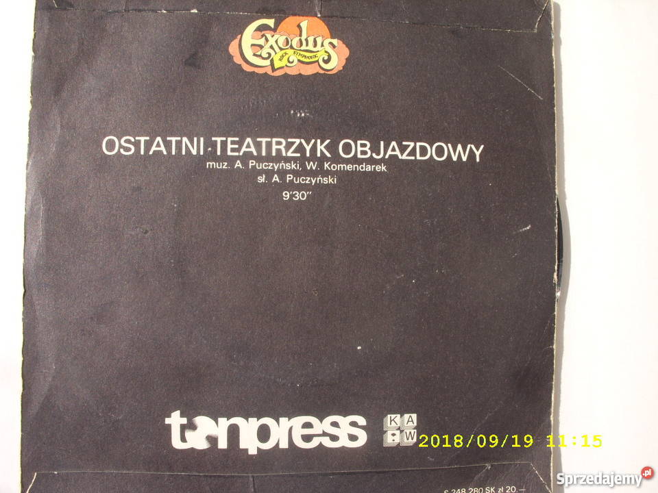 EXODUSOSTATNI TEATRZYK OBJAZDOWY singiel winyl Wołów sprzedam