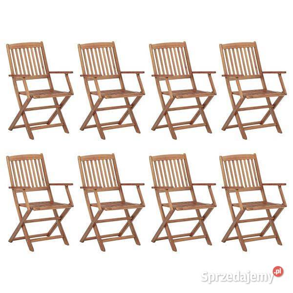 vidaXL Składane krzesła ogrodowe 8 lite drewno Warszawa