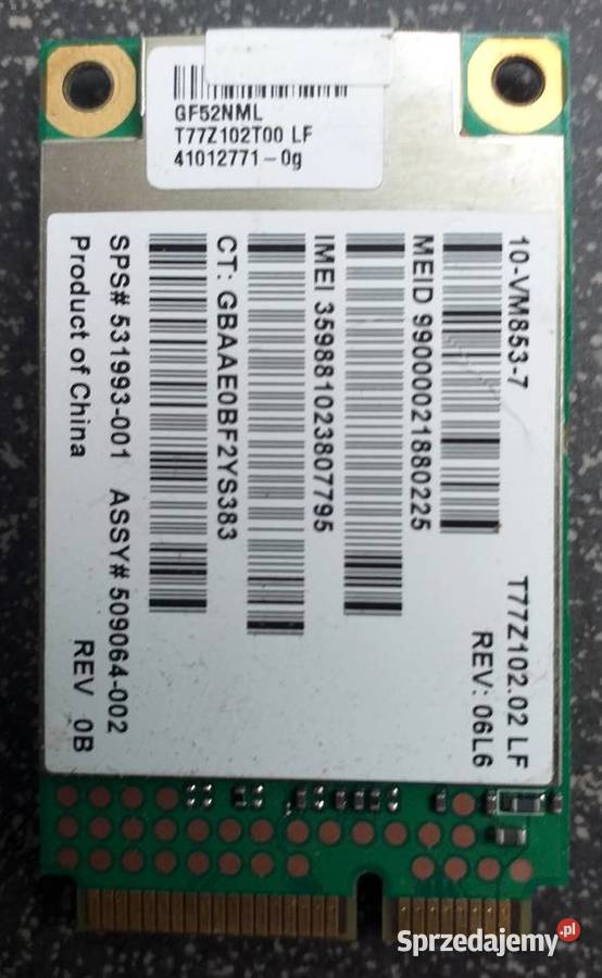 MODEM WWAN WIRELESS HP 531993001 J9CGOBI2000H opolskie Opole