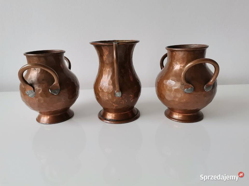 Stary miedziany wazon 3 sztuki Katowice