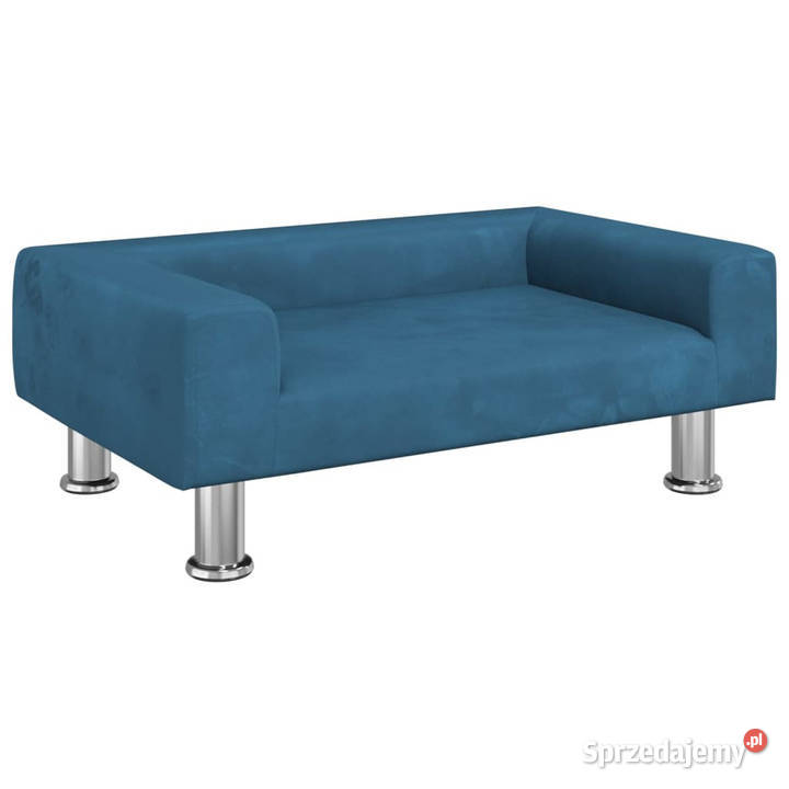Sofa dzieci niebieska 70x45x265 aksamit Warszawa sprzedam