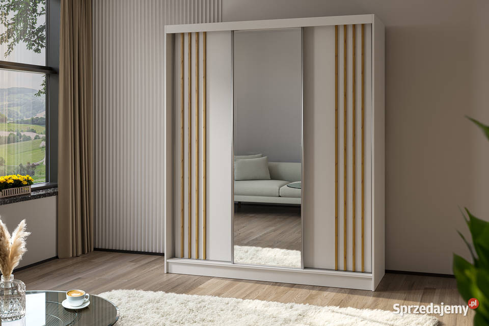 Szafa LENA 180 z lustrem i z lamelami kolory do