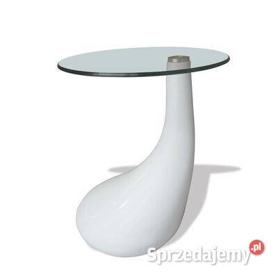 vidaXL Biały stolik kawowy z okrągłym szklanym Warszawa