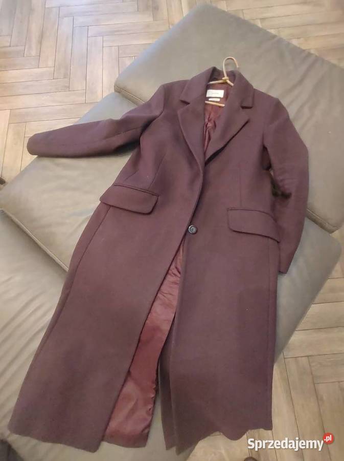 Maxi długi płaszcz 80 wełna owcza XS s m Reserved Gliwice