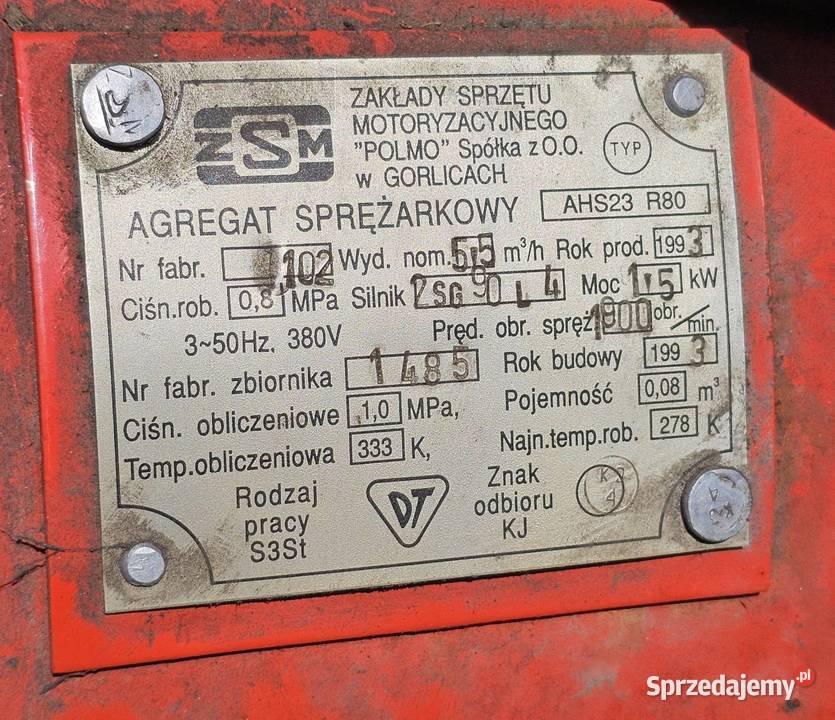 Agregat sprężarkowy POLMO AHS23 R80 Powroźnik
