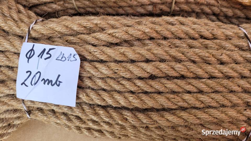 Lina sznur konopnyjutowy 15mmx20mb NAJTANIEJ beżowy Szczecin