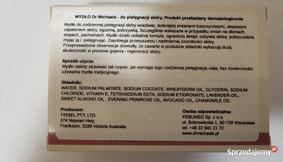 Nowe Mydło Dr Michaels 100g skóra wrażliwa Wrocław
