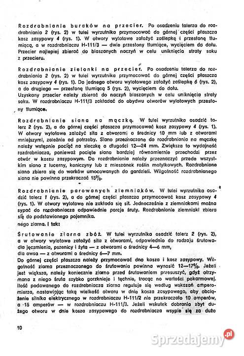 rozdrabniacz BĄK H1112 H1113 instrukcja i Stalowa Wola sprzedam