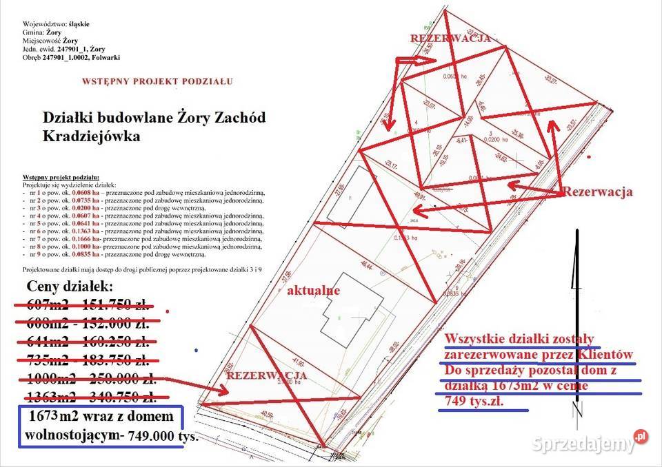 Super działki Żory Zachód Kradziejówka 250zł/m2