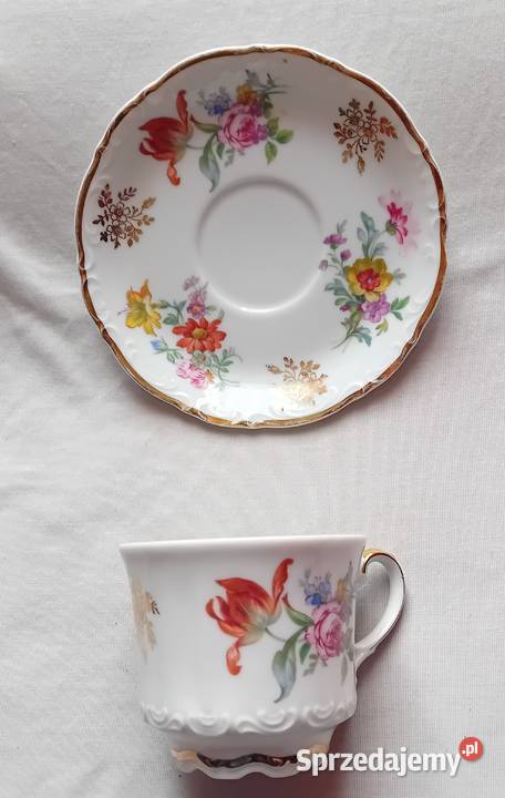 Filiżanka duo Mitterteich Sygnatura z okresu ok Porcelana i szkło Koźminek