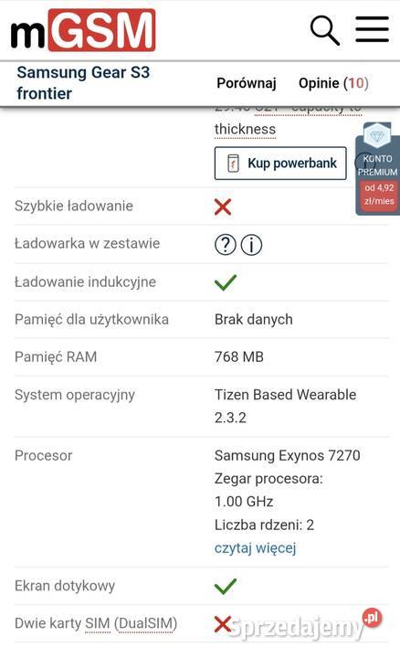 Smartwatch SAMSUNG GEAR S3 FRONTIER SMR76 Małkinia Górna
