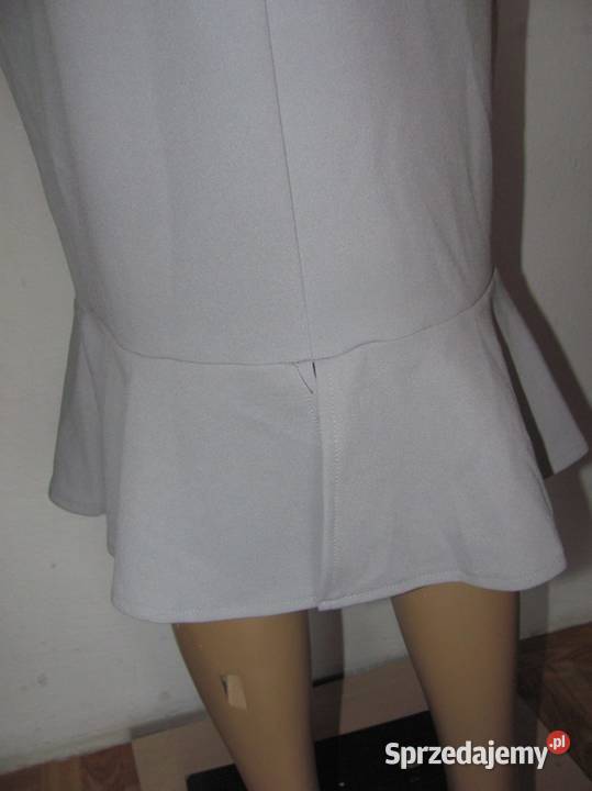 sukienka szara PINK BOUTIQUE 12 L 40 rykbka Bez wzoru