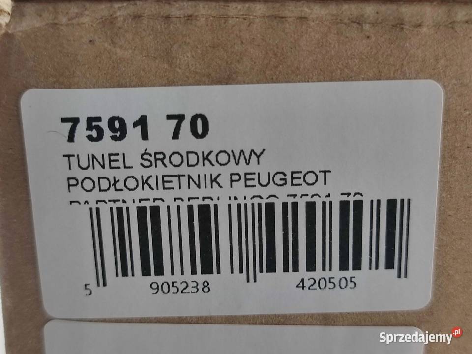 TUNEL ŚRODKOWY PODŁOKIETNIK CITROEN BERLINGO II