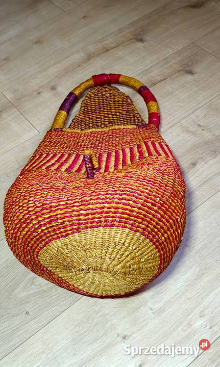 Kosz torba Bolga Ghana ręcznie tkana Kalisz