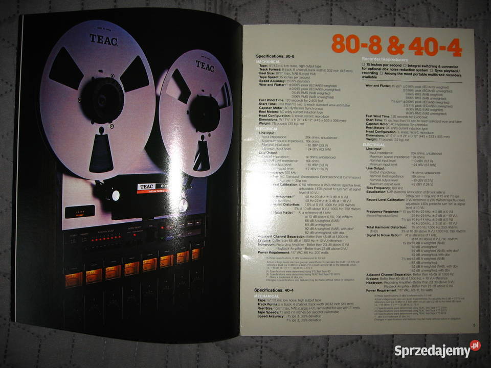 TASCAM magnetofony miksery rejestratory katalogi pomorskie Kępice