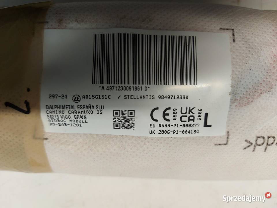 OPEL Grandland II 2024 Poduszka powietrzna Poduszki powietrzne