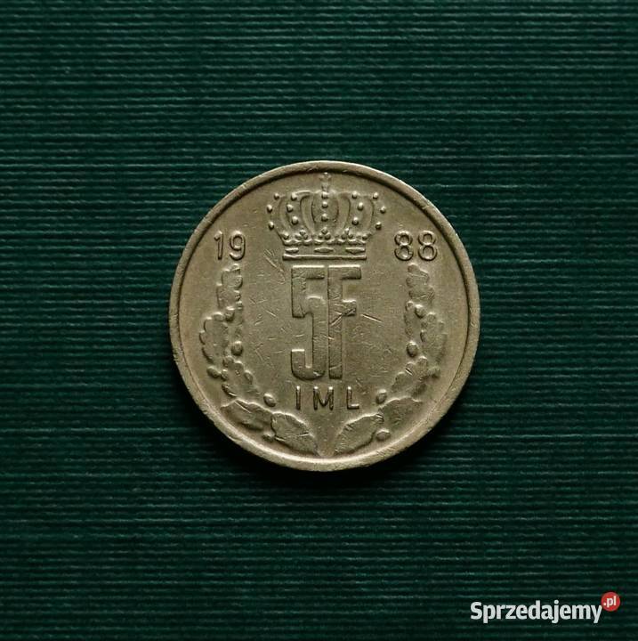 LUKSEMBURG 5 franków 1988r Gliwice