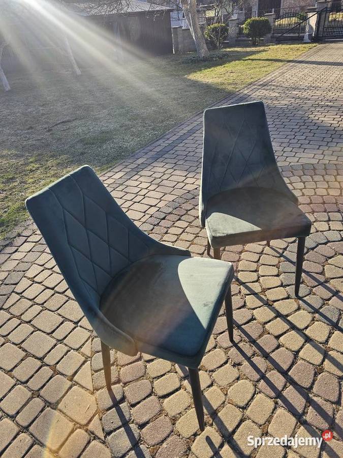 Zestaw 6 krzeseł tapicerowanych zielonych 46cm Ogrodzieniec