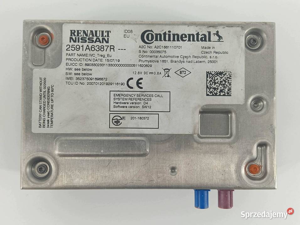 MODUŁ BLUETOOTH 2591A6387R Renault Clio V 2019 sprzedam