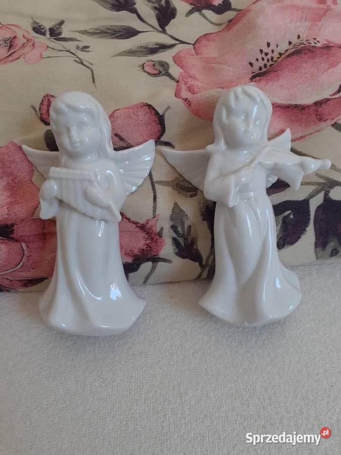 ceramiczna figurka aniołek Świecznik biały Figurki i rzeźby pomorskie Gdańsk