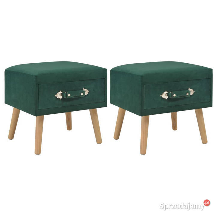 Szafki nocne 2 zielone 40x35x40 aksamitne