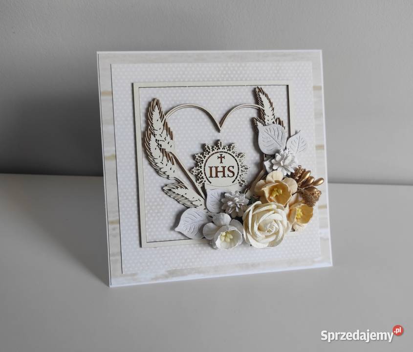 Kartka ręcznie robiona na Komunię Świętą z Łódź