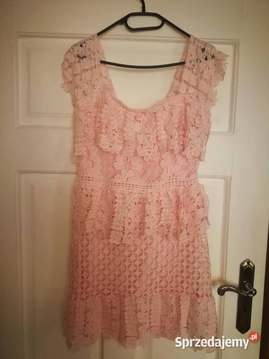 Różowakoronkowa sukienka Zielonki sprzedam