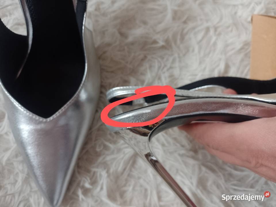 49 ASOS Design Srebrne czółenka szpilki z Kraków