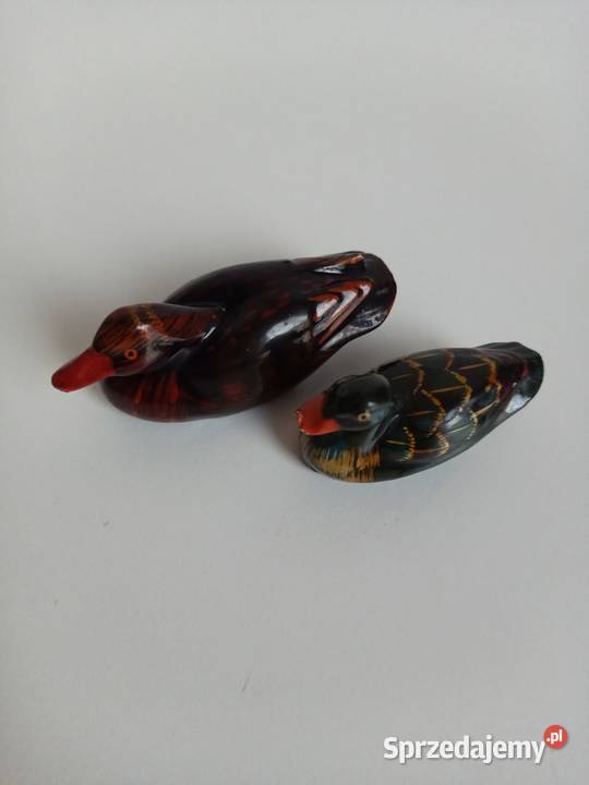 Kaczki małe wielobarwne ceramiczne Vintage małopolskie Kraków