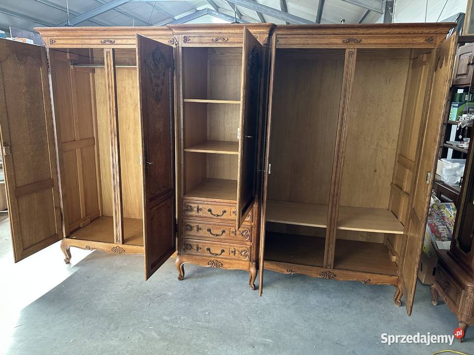 Ładna drewniana sypialnia łóżko szafki komoda Sławoszewek