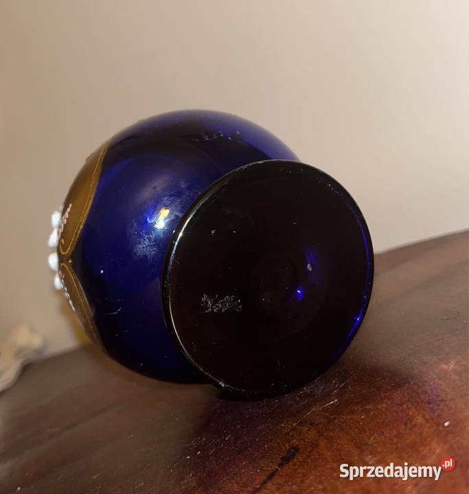 Kieliszek Bohemia Kobaltowe szkło Ręcznie Gdańsk