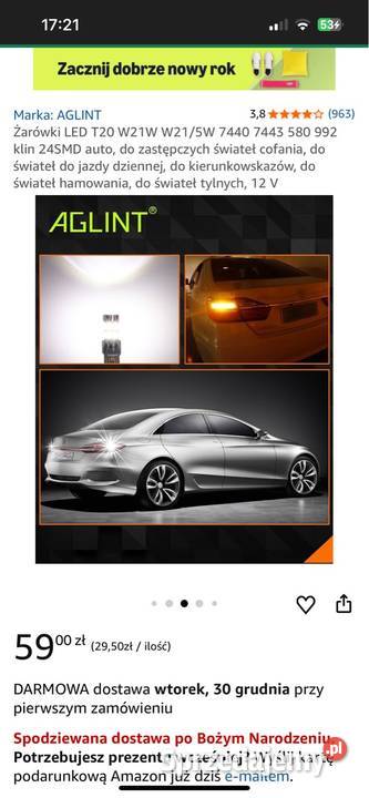 Żarówki led do cofania T20 osobowe Krępa sprzedam