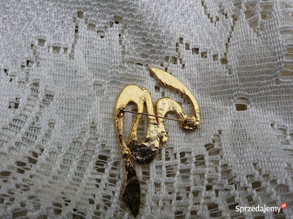 Stara angielska broszka monogram dwie eski Ochojno