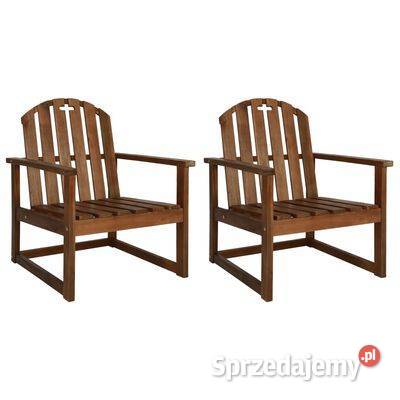 vidaXL Krzesła ogrodowe, 2 szt, lite drewno akacjowe