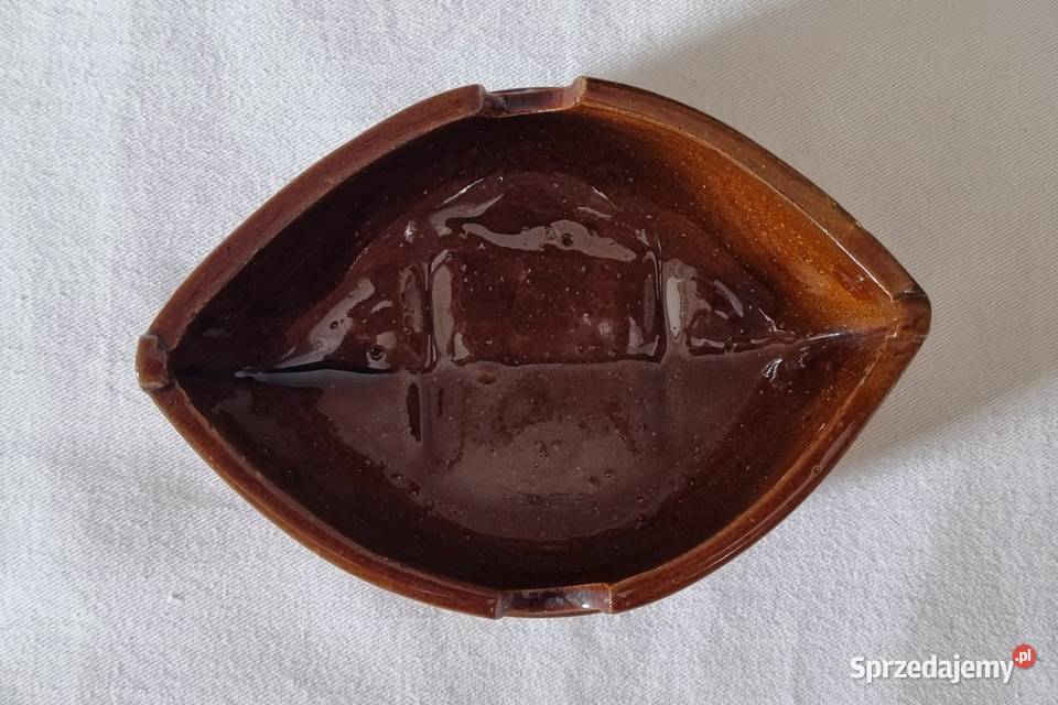Ceramiczna miseczka łódź wiosłowa brązowy Warszawa