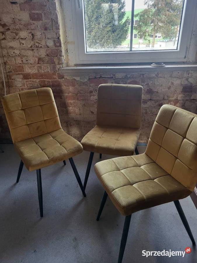4 nowe krzesła w kolorze żółtym Otmuchów