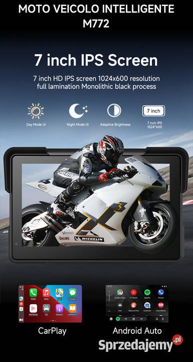 Nawigacja na motocykl Android auto carplay Częstochowa sprzedam